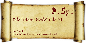 Márton Szórád névjegykártya